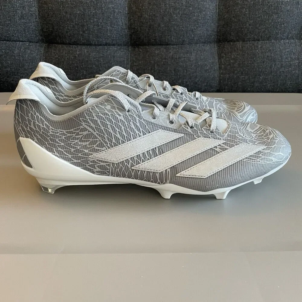 Adidas Adizero Electric Grey Metallic Silver Football Cleats IH8573 Men Size 7.5